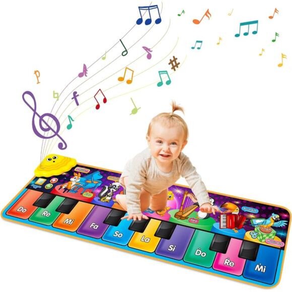 Kids Musical Piano Mats with 25 Music Sounds,Musical Toys Baby Floor Piano